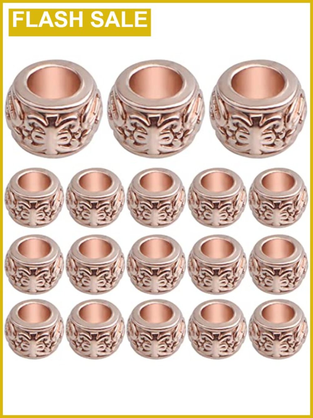 100pcs Rose Gold Rondelle Spacer Beads Alloy Jewelry Making Supplies